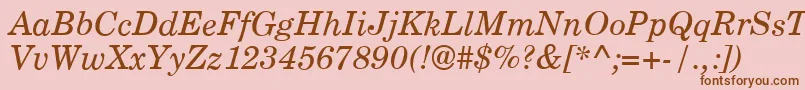 CenturyPsItalic Font – Brown Fonts on Pink Background