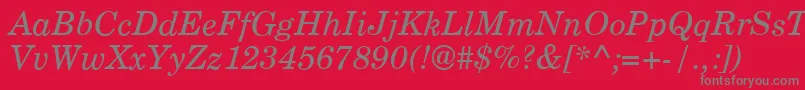 CenturyPsItalic Font – Gray Fonts on Red Background