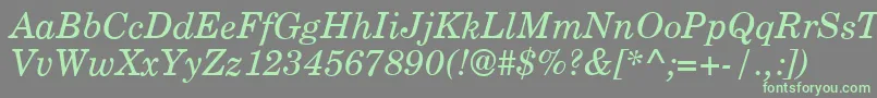 CenturyPsItalic Font – Green Fonts on Gray Background