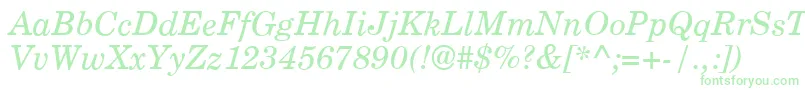 Weitere Informationen zur CenturyPsItalic-Schriftart CenturyPsItalic-Schriftart – Grüne Schriften auf weißem Hintergrund
