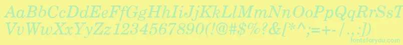 CenturyPsItalic Font – Green Fonts on Yellow Background