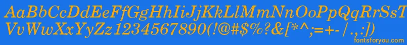 En savoir plus sur la police CenturyPsItalic Police CenturyPsItalic – polices orange sur fond bleu