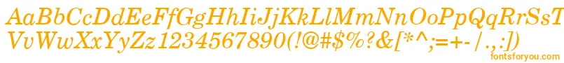 CenturyPsItalic Font – Orange Fonts on White Background