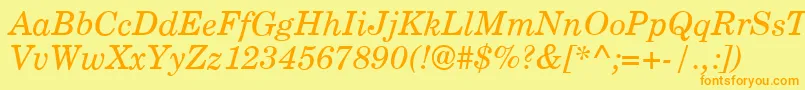 CenturyPsItalic Font – Orange Fonts on Yellow Background