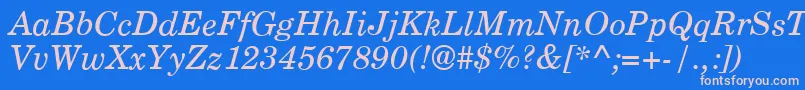 Fonte CenturyPsItalic – fontes rosa em um fundo azul