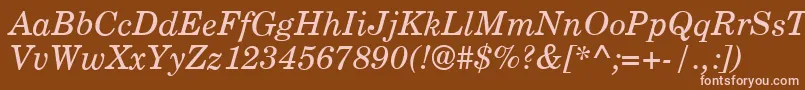 Saiba mais sobre a fonte CenturyPsItalic Fonte CenturyPsItalic – fontes rosa em um fundo marrom