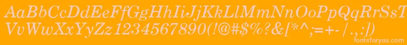 CenturyPsItalic Font – Pink Fonts on Orange Background