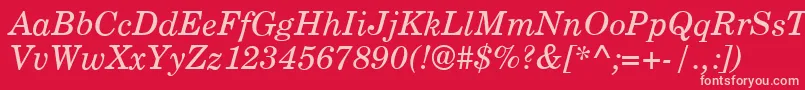 CenturyPsItalic Font – Pink Fonts on Red Background