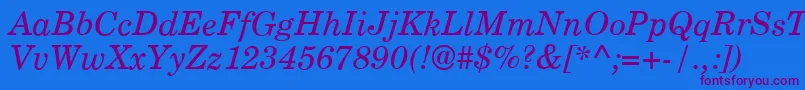 CenturyPsItalicフォントについての詳細 フォントCenturyPsItalic – 紫色のフォント、青い背景