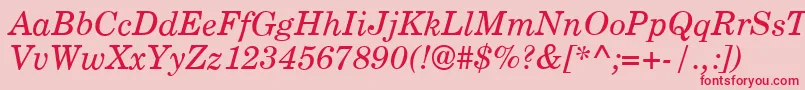 CenturyPsItalic Font – Red Fonts on Pink Background