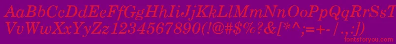 CenturyPsItalic Font – Red Fonts on Purple Background