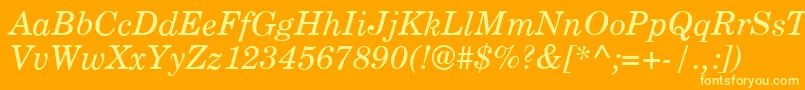 CenturyPsItalic Font – Yellow Fonts on Orange Background