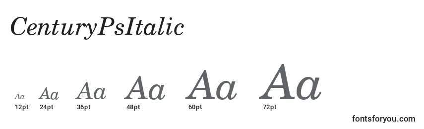 CenturyPsItalic Font Sizes
