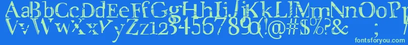 CityLife Font – Green Fonts on Blue Background