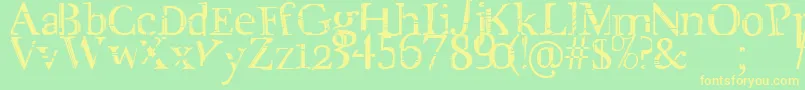 CityLife Font – Yellow Fonts on Green Background