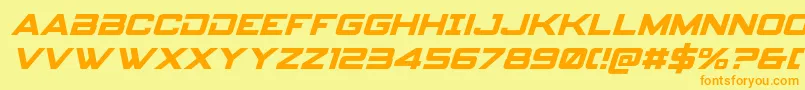 Spyagencyv3ital-Schriftart – Orangefarbene Schriften auf gelbem Hintergrund