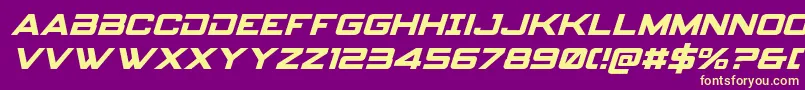 フォントSpyagencyv3ital – 紫の背景に黄色のフォント