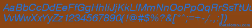 PragmaticaOblique Font – Blue Fonts on Brown Background