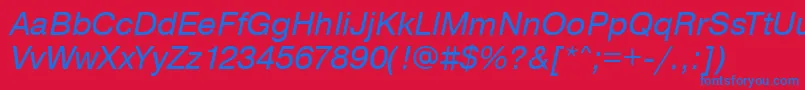 PragmaticaOblique Font – Blue Fonts on Red Background