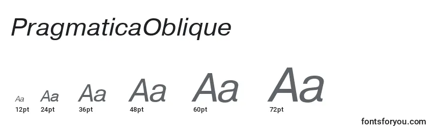 PragmaticaOblique Font Sizes