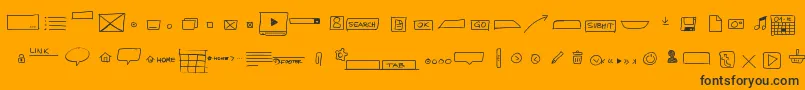 Шрифт Uimockup – чёрные шрифты на оранжевом фоне