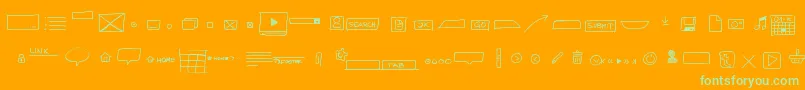 Шрифт Uimockup – зелёные шрифты на оранжевом фоне