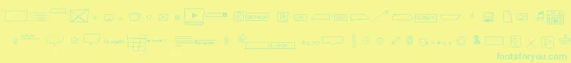 Uimockup-Schriftart – Grüne Schriften auf gelbem Hintergrund