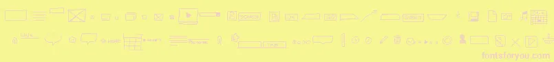 Fonte Uimockup – fontes rosa em um fundo amarelo