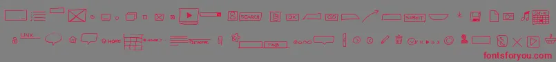 フォントUimockup – 赤い文字の灰色の背景