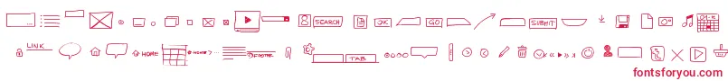 Шрифт Uimockup – красные шрифты на белом фоне
