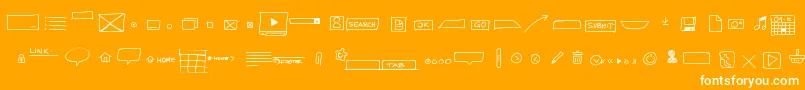 Weitere Informationen zur Uimockup-Schriftart Uimockup-Schriftart – Weiße Schriften auf orangefarbenem Hintergrund