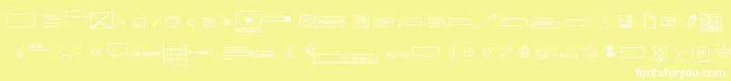 Fonte Uimockup – fontes brancas em um fundo amarelo