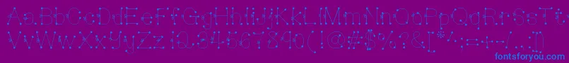 Deedeesquigglesandties Font – Blue Fonts on Purple Background