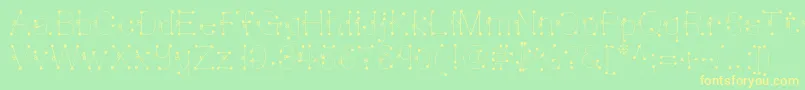 Deedeesquigglesandties Font – Yellow Fonts on Green Background