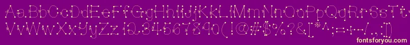 Deedeesquigglesandties Font – Yellow Fonts on Purple Background