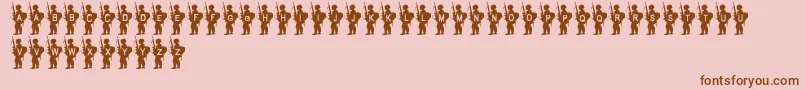 ArmyBoy Font – Brown Fonts on Pink Background
