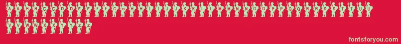 Czcionka ArmyBoy – zielone czcionki na czerwonym tle