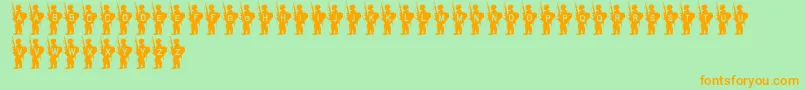 ArmyBoy Font – Orange Fonts on Green Background