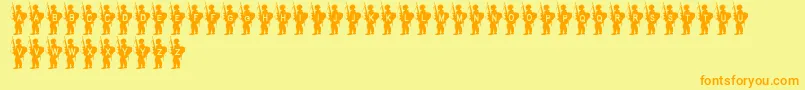ArmyBoy Font – Orange Fonts on Yellow Background