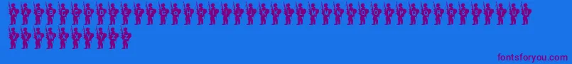 ArmyBoy Font – Purple Fonts on Blue Background