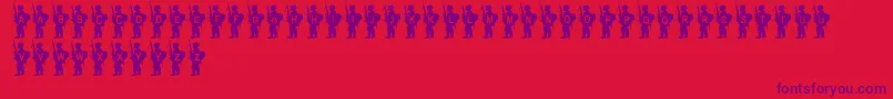 Weitere Informationen zur ArmyBoy-Schriftart ArmyBoy-Schriftart – Violette Schriften auf rotem Hintergrund