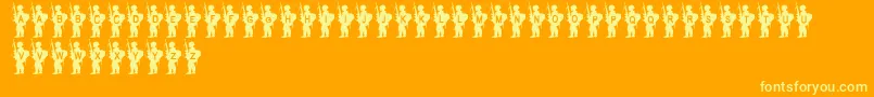 ArmyBoy Font – Yellow Fonts on Orange Background