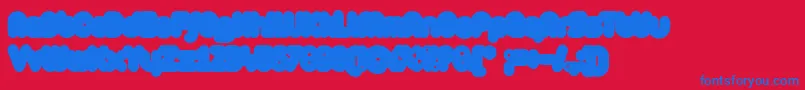 ZAristaExtrafilled-Schriftart – Blaue Schriften auf rotem Hintergrund