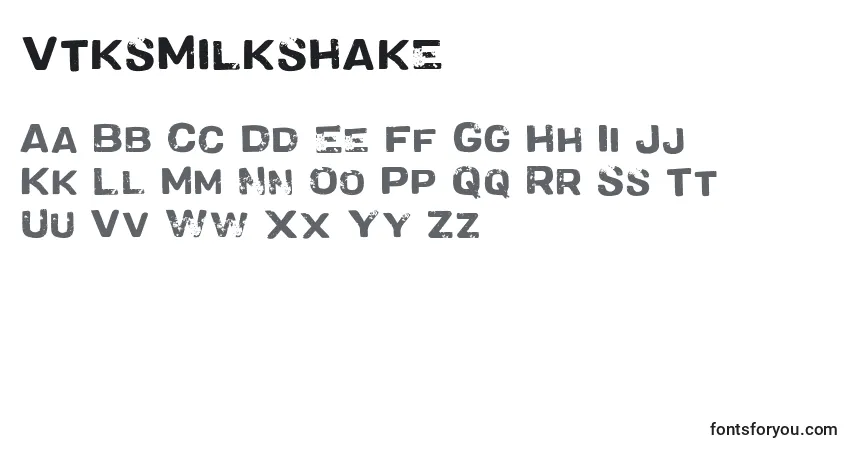 A fonte VtksMilkshake – alfabeto, números, caracteres especiais