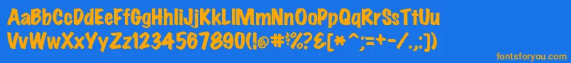 Fonte MarkingpenheavyRegular – fontes laranjas em um fundo azul