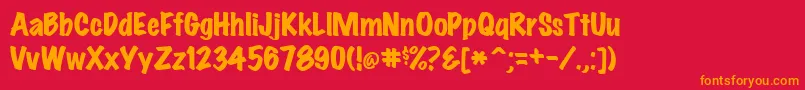MarkingpenheavyRegular Font – Orange Fonts on Red Background