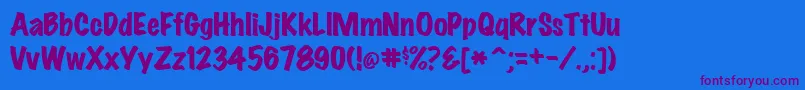 MarkingpenheavyRegular Font – Purple Fonts on Blue Background
