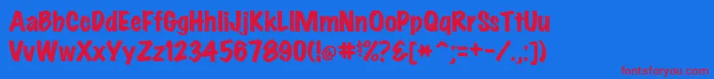 MarkingpenheavyRegular Font – Red Fonts on Blue Background