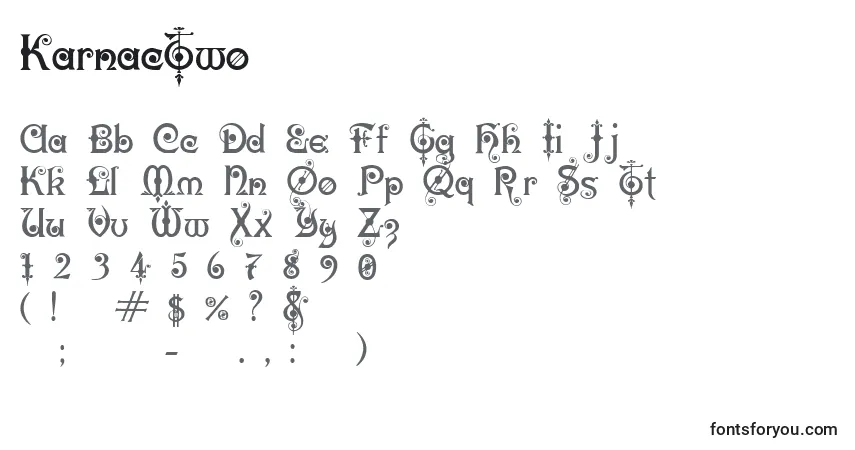 Schriftart KarnacTwo – Alphabet, Zahlen, spezielle Symbole