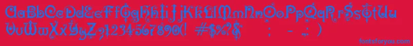 KarnacTwo Font – Blue Fonts on Red Background